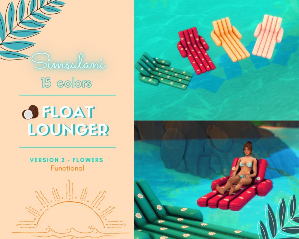 Preview image for Floral Float Lounger by Simsulani.