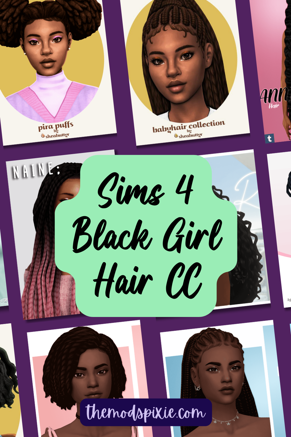 25+ BEAUTIFUL Sims 4 Black Girl Hair CC! - The Mods Pixie