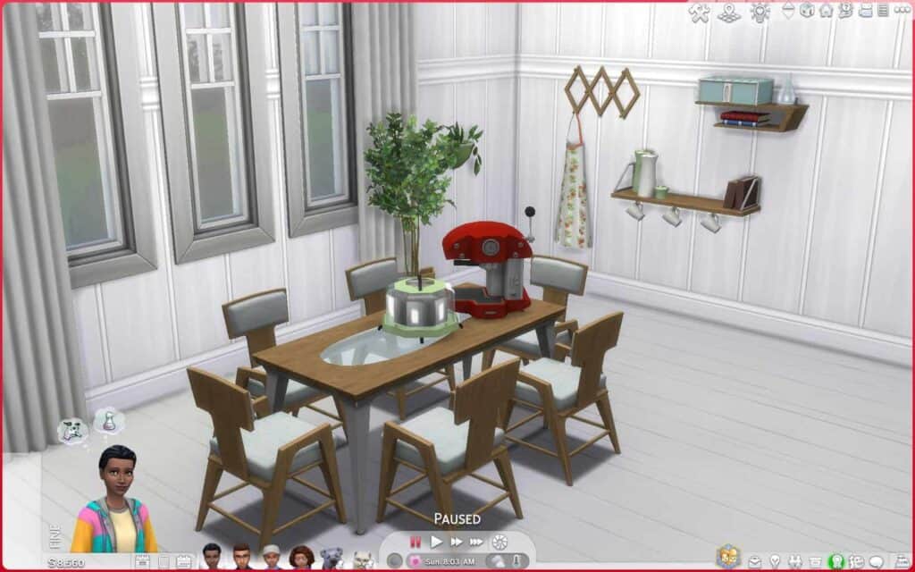 TS3 Conversion Mid Century Dining by Savannah. Screenshot by Tae from The Mods Pixie.