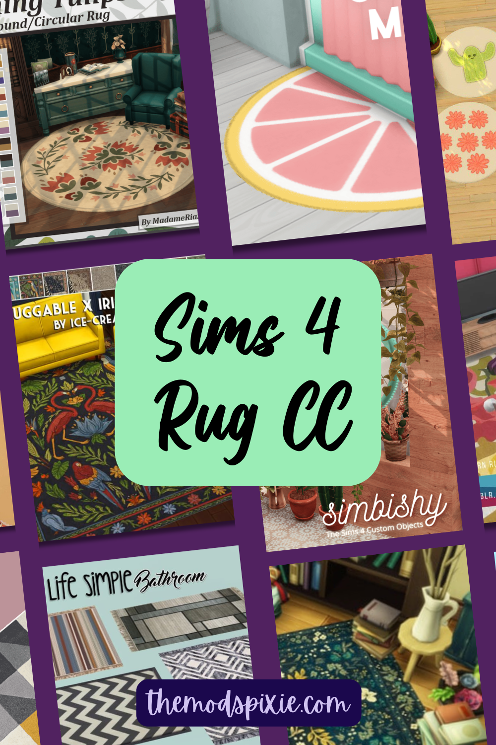 Pin image for Sims 4 rug cc blog post 