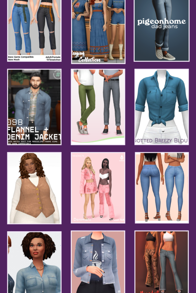 Cover image for Sims 4 jeans cc blog post.