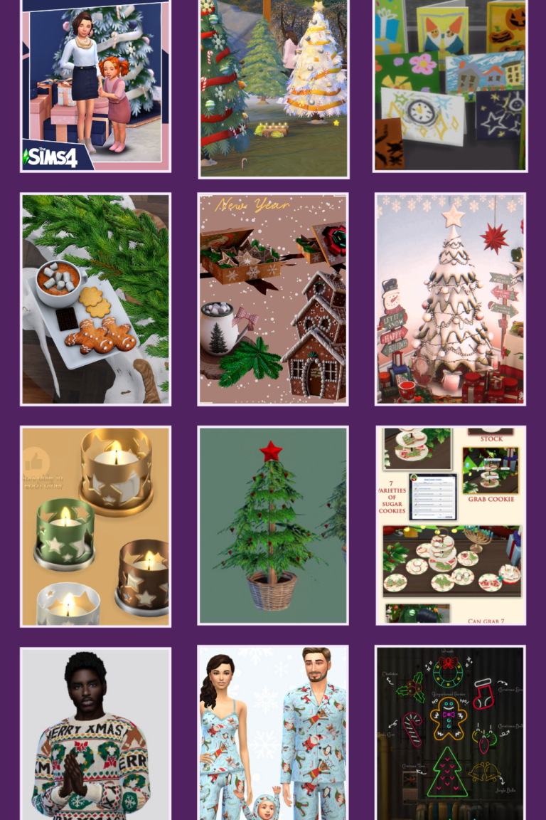 Cover image for the Sims 4 Christmas CC blog post.