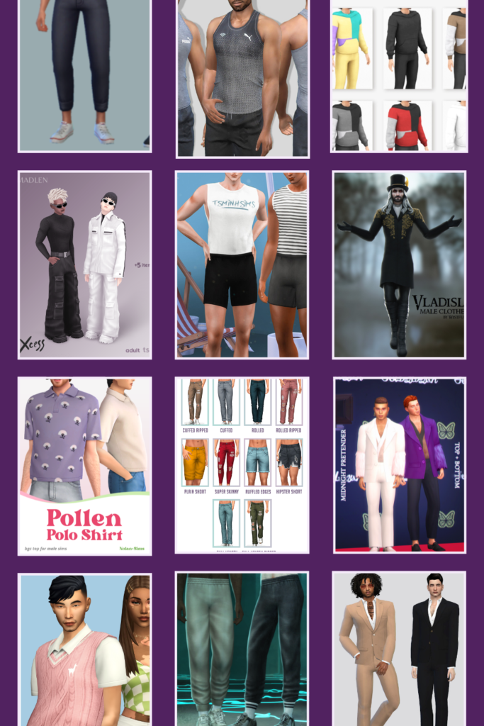Cover image for Sims 4 Male Clothing CC blog post.