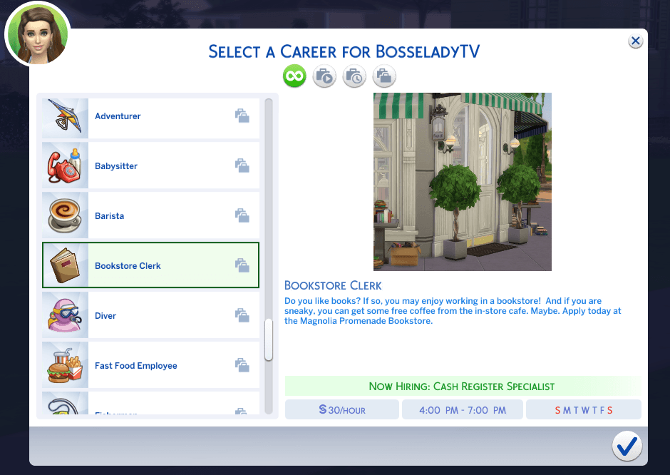 Preview image for Bookstore Clerk Part-Time Career by BossladyTV.