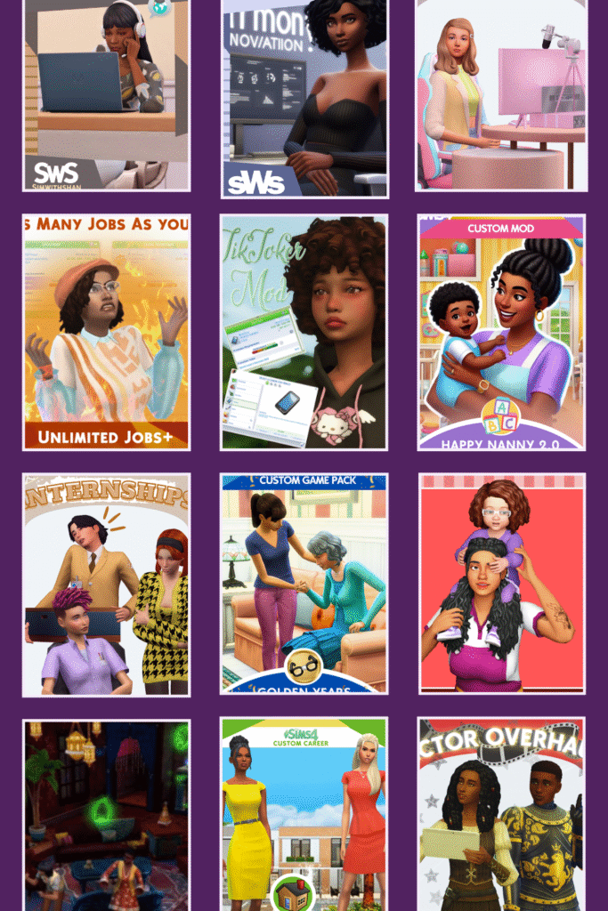 Cover image for the Sims 4 Career Mods blog post.