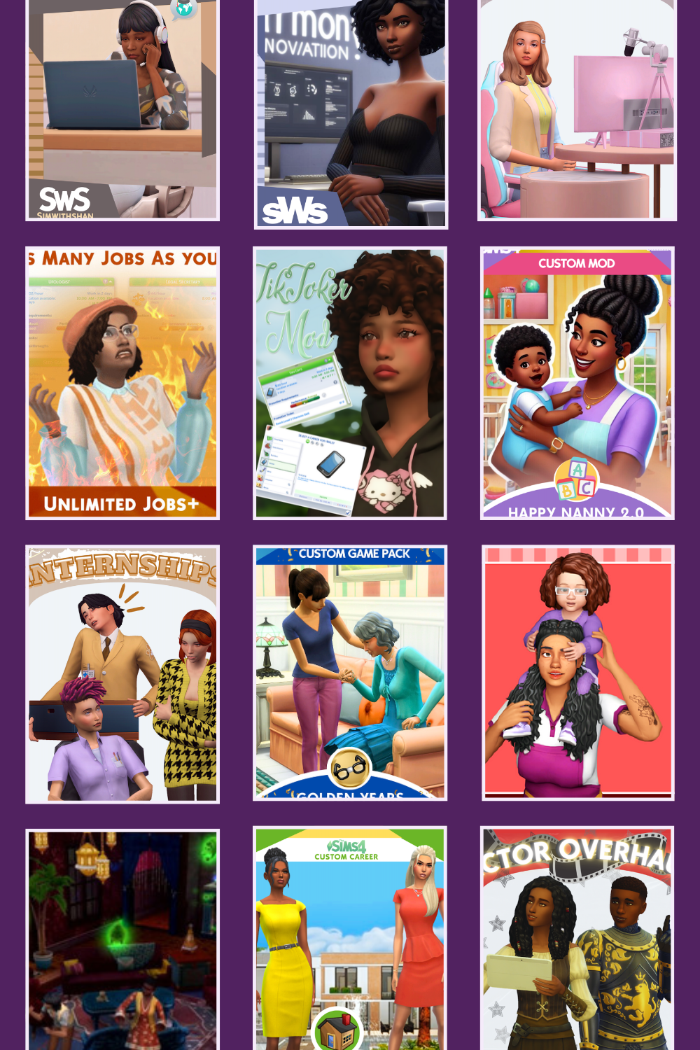 Cover image for the Sims 4 Career Mods blog post.