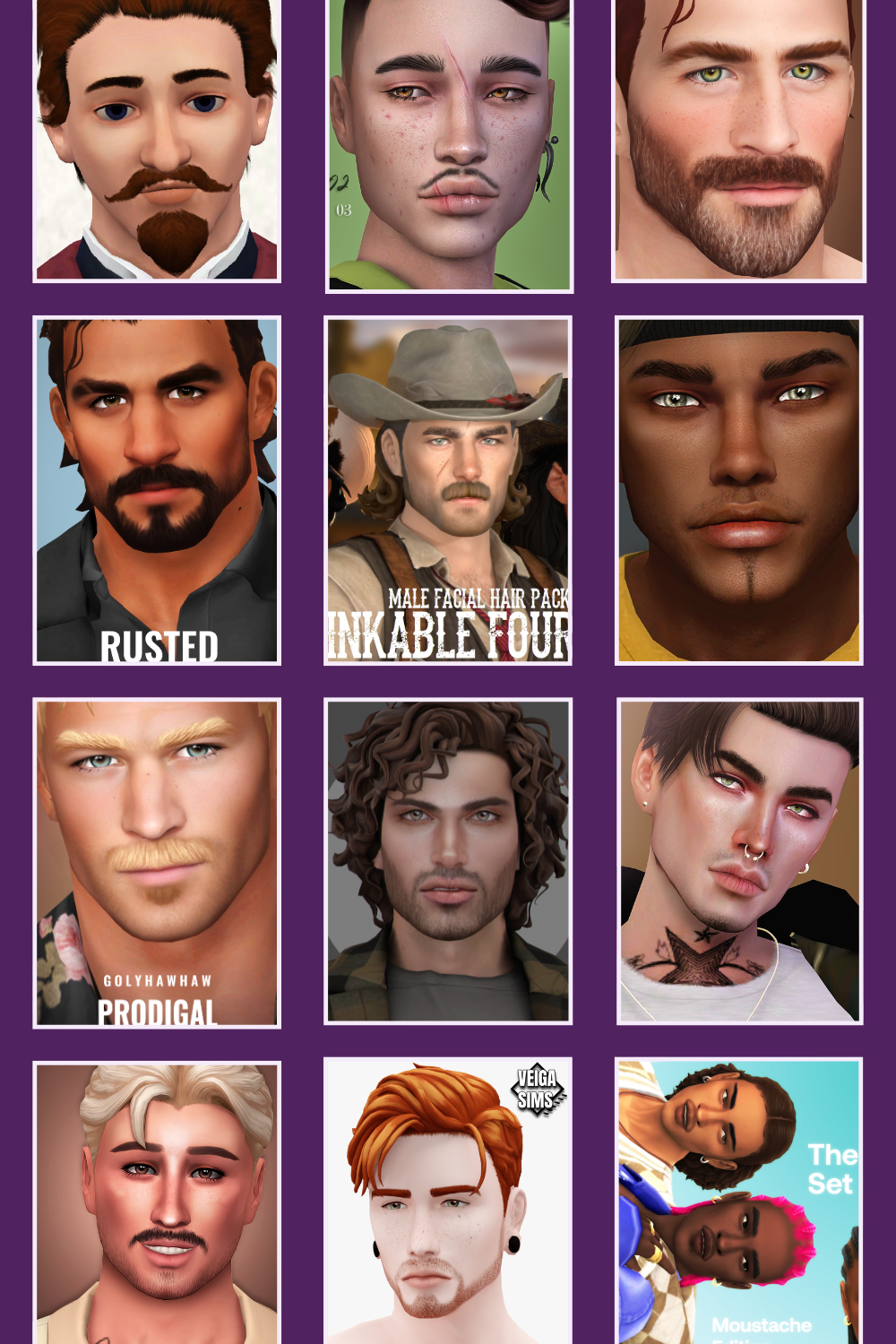 Cover image for the blog post on Sims 4 facial hair CC.
